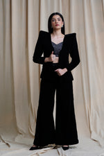 Load image into Gallery viewer, Black Velvet Pant Suit
