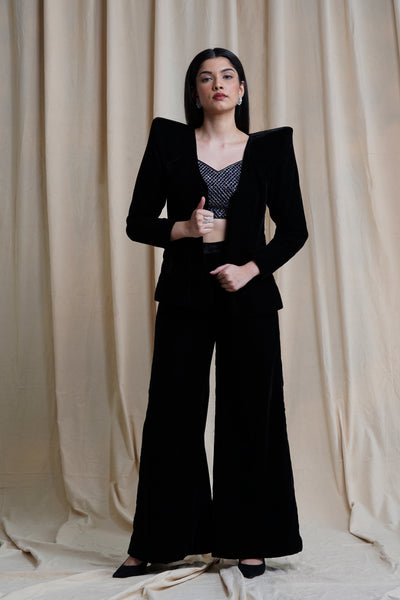 Black velvet pant style suit 8100C | Black velvet pants, Salwar kameez,  Fashion pants