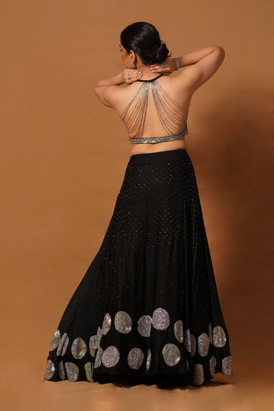 Buy Aks Couture Black & Orange Lehenga Choli Set With Dupatta for Women  Online @ Tata CLiQ