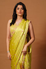 Load image into Gallery viewer, Green Pop Saree
