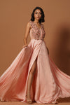 Rosette peach gown